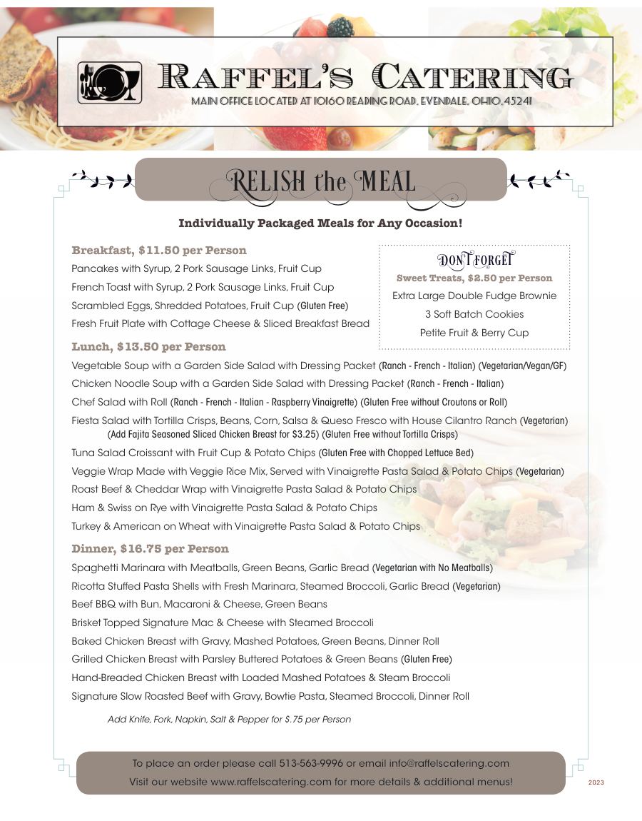 RELISH THE MEAL, page 1