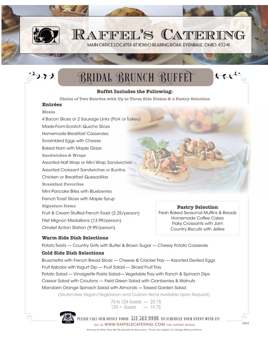 Bridal Brunch-Menu, page 1