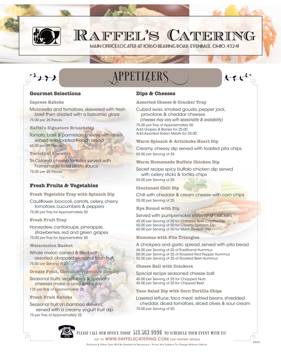 Appetizers, page 1