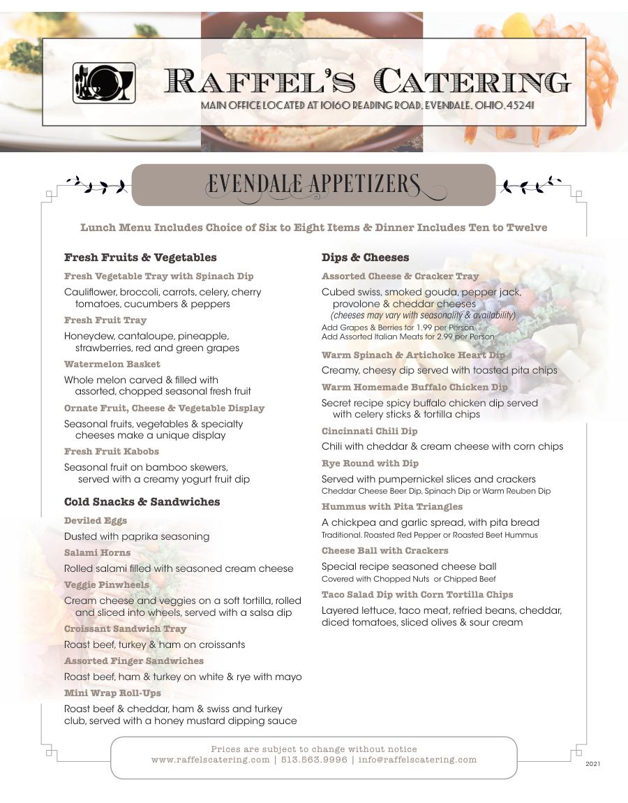Appetizers, page 1
