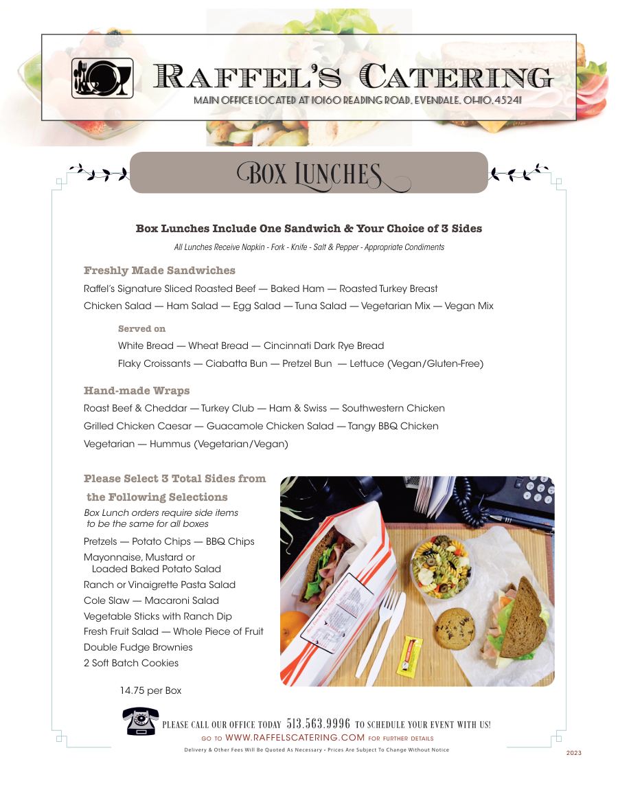 Box Lunches, page 1