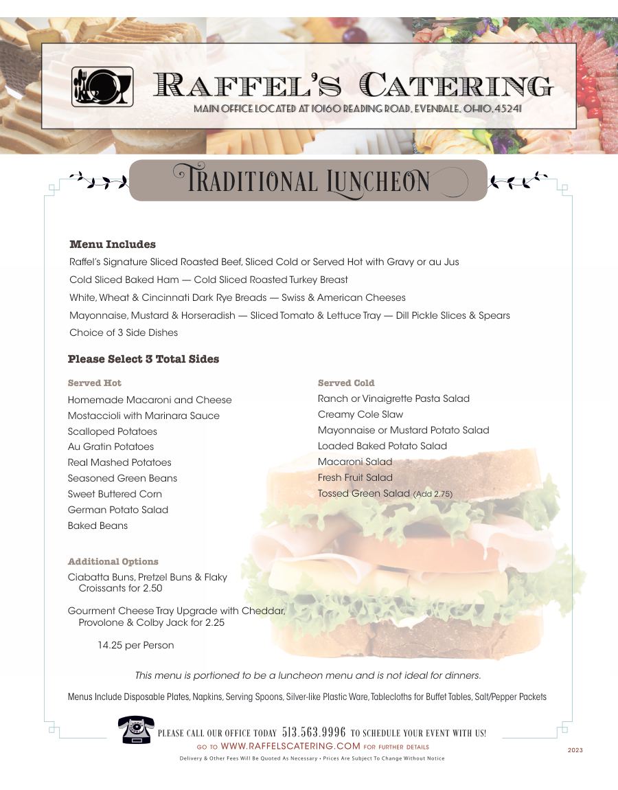 Traditional Luncheon Buffet, page 1