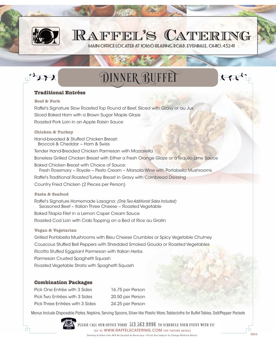 Dinner Menu, page 1